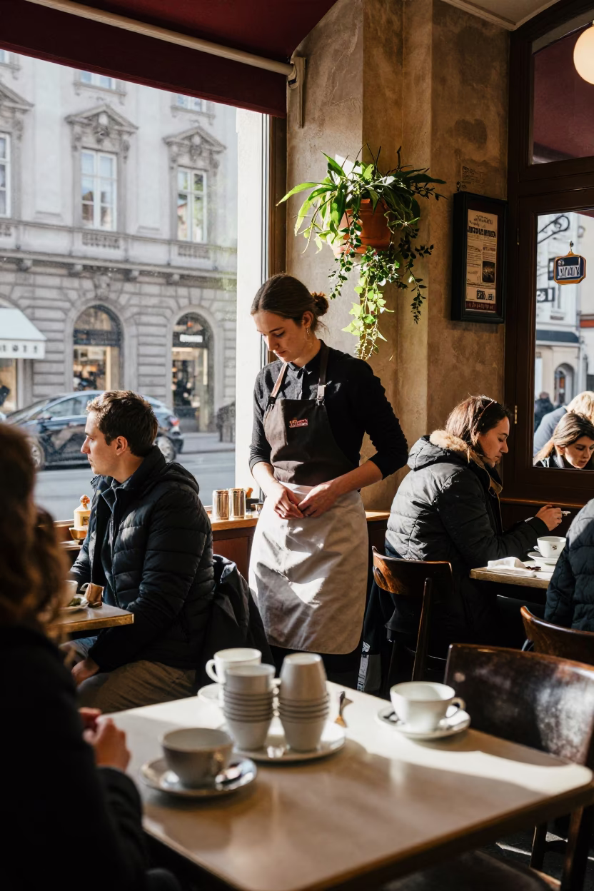 Adjusting Apron in Vienna in in Vienna, Austria