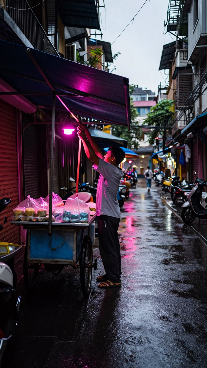 Adjusting Awning in Hanoi in in Hanoi, Vietnam