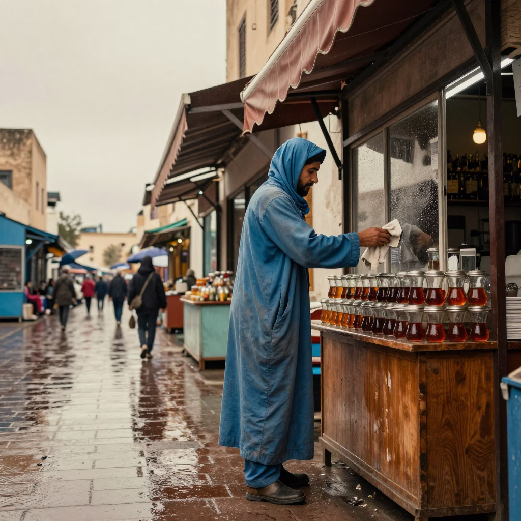 Adjusting Awning in Tunis in in Tunis, Tunisia