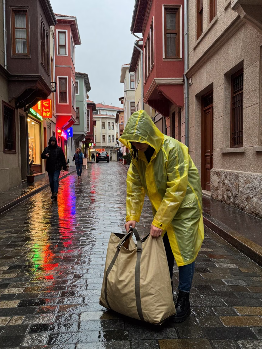Adjusting Bag in Istanbul in in Istanbul, Turkey