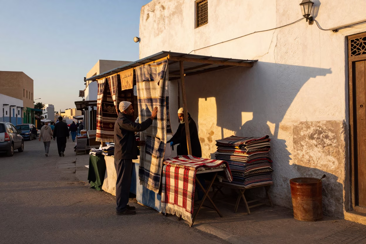 Adjusting Blanket in Casablanca in in Casablanca, Morocco