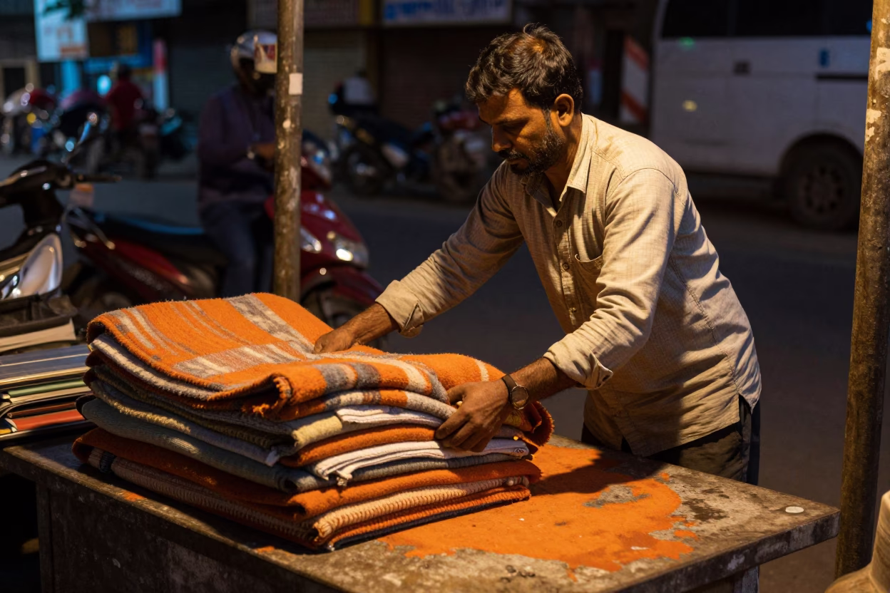 Adjusting Blankets in Mumbai in in Mumbai, India