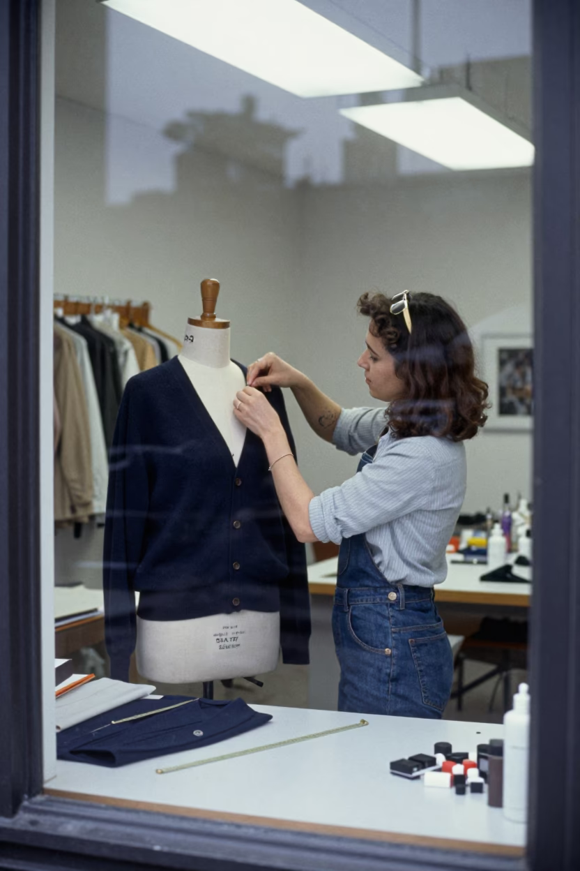 Adjusting Cardigan in Chicago in in Chicago, Illinois, United States