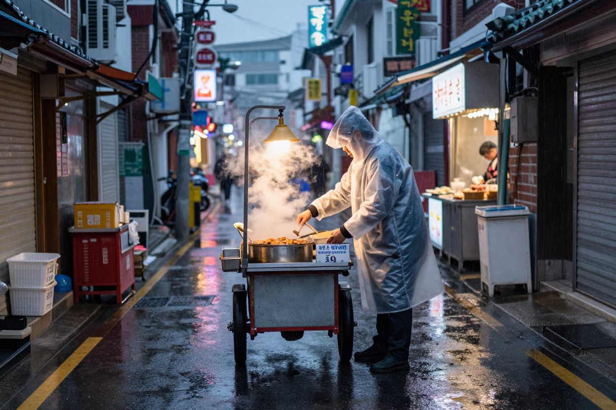 Adjusting Cart in Seoul in in Seoul, South Korea