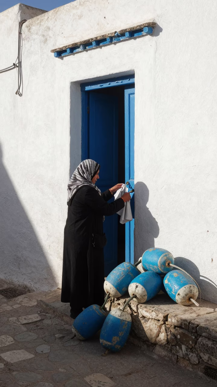 Adjusting Cloth in Tunis in in Tunis, Tunisia