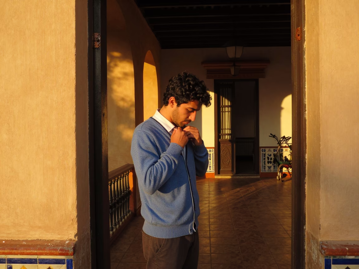 Adjusting Collar in Seville in in Seville, Spain