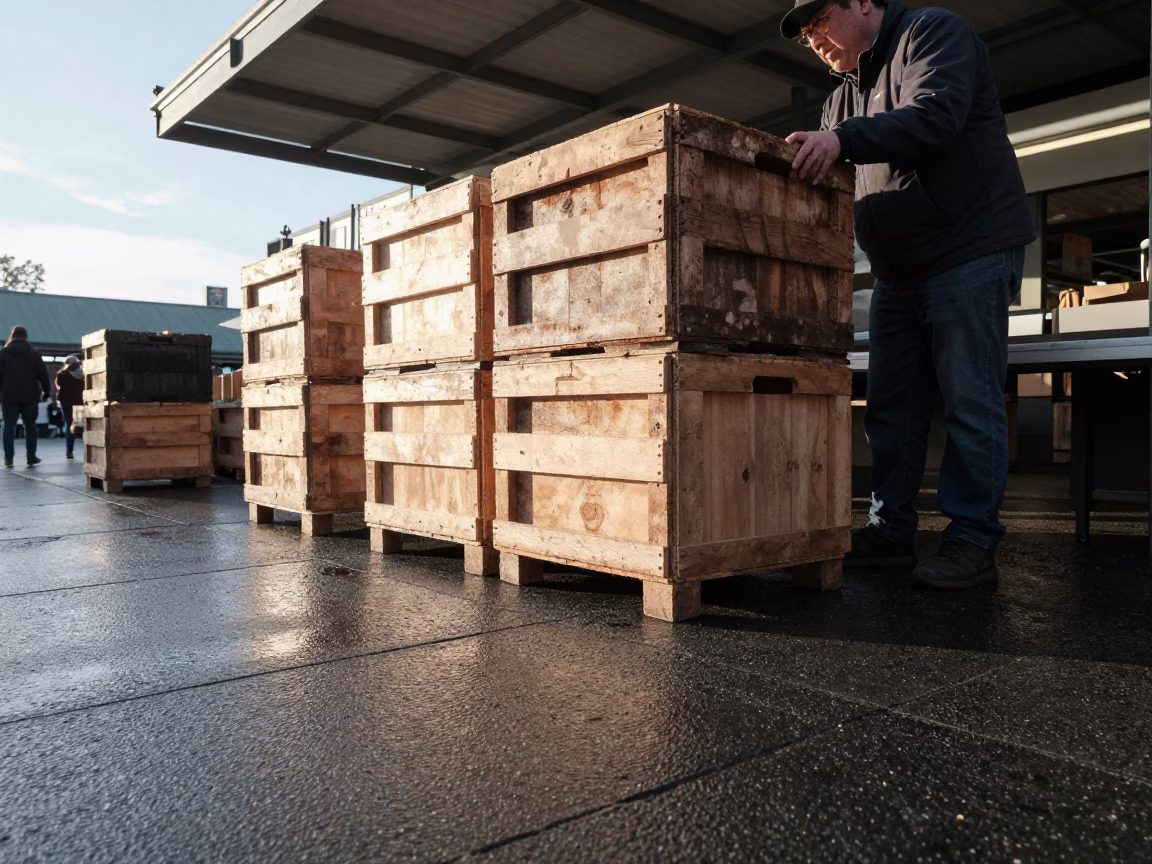 Adjusting Crates in Seattle in in Seattle, Washington, United States