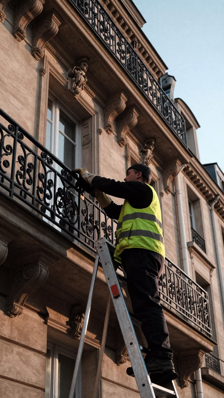 Adjusting Gloves in Paris in in Paris, France