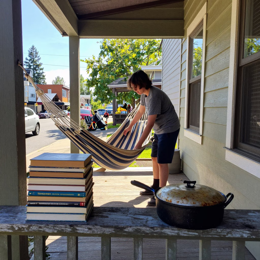Adjusting Hammock in Portland in in Portland, Oregon, United States
