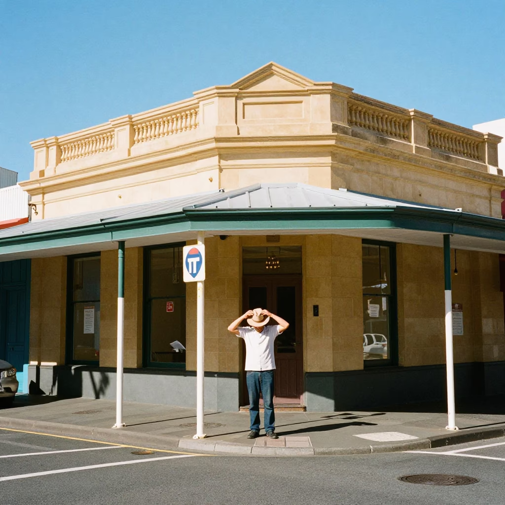 Adjusting Hat in Perth in in Perth, Western Australia, Australia