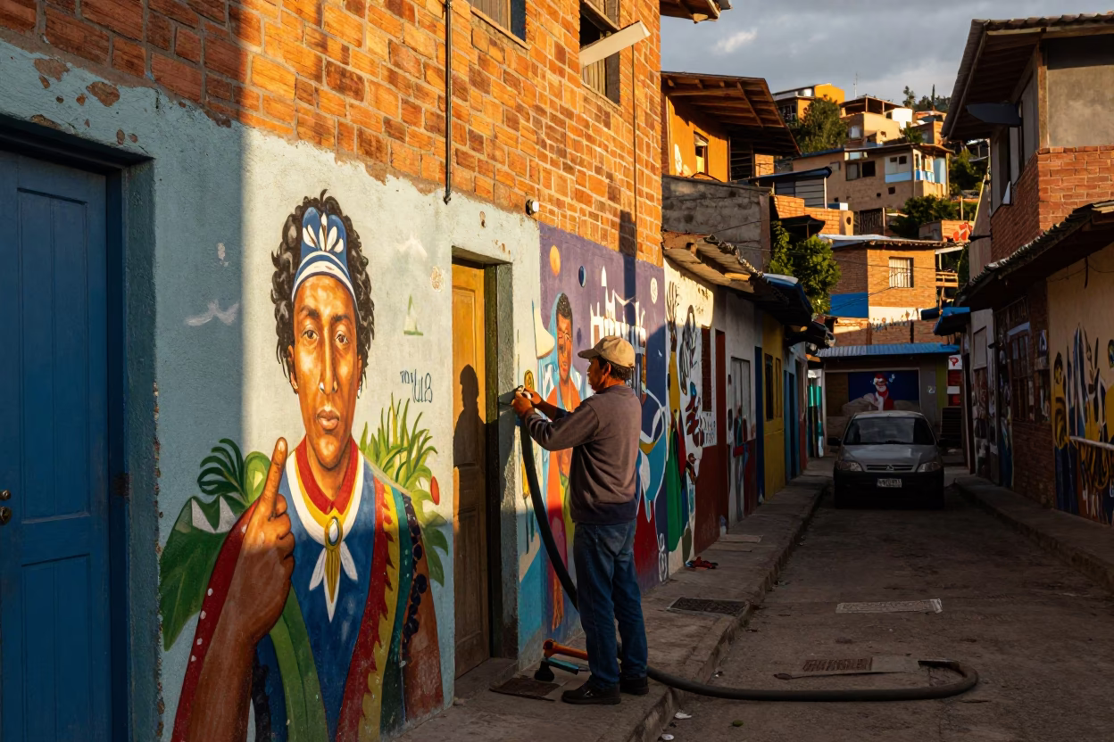 Adjusting Hose in Medellin in in Medellin, Colombia