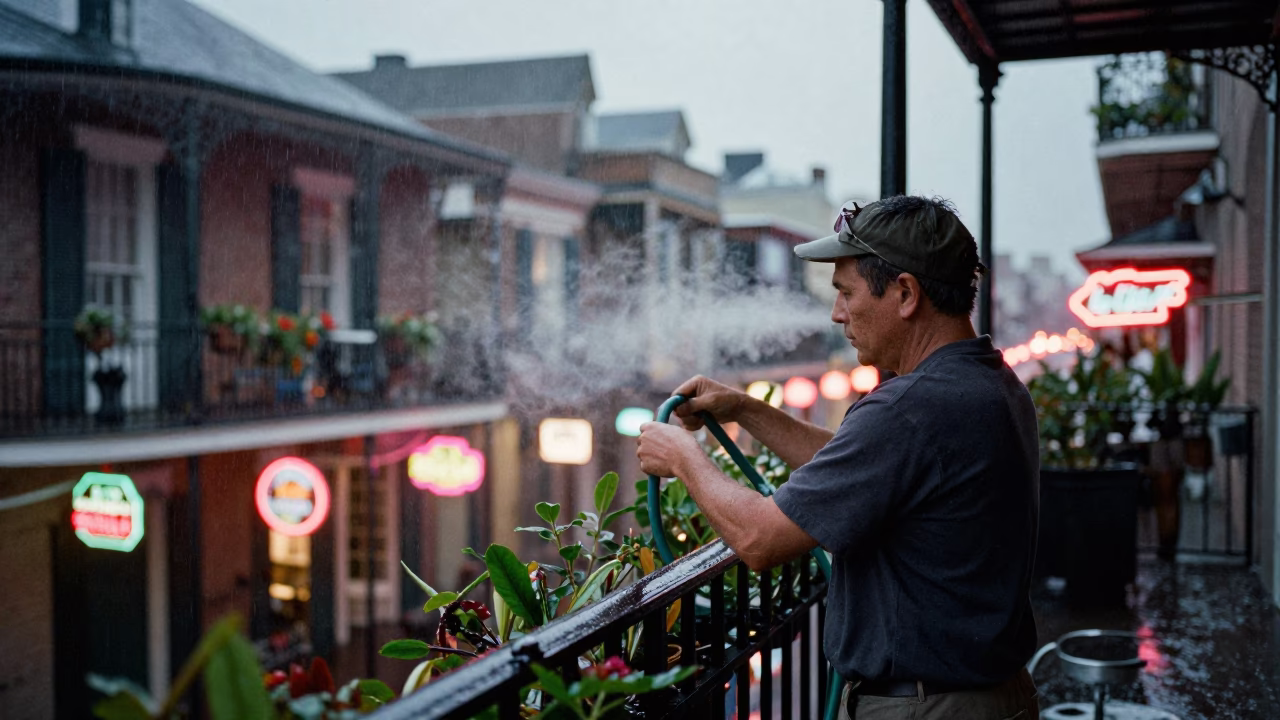 Adjusting Hose in New Orleans in in New Orleans, Louisiana, United States
