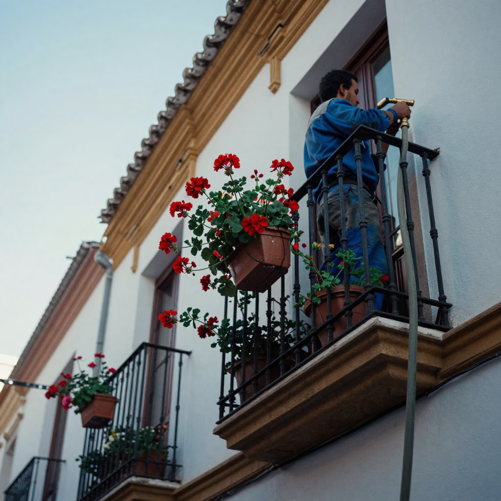 Adjusting Hose in Seville in in Seville, Spain