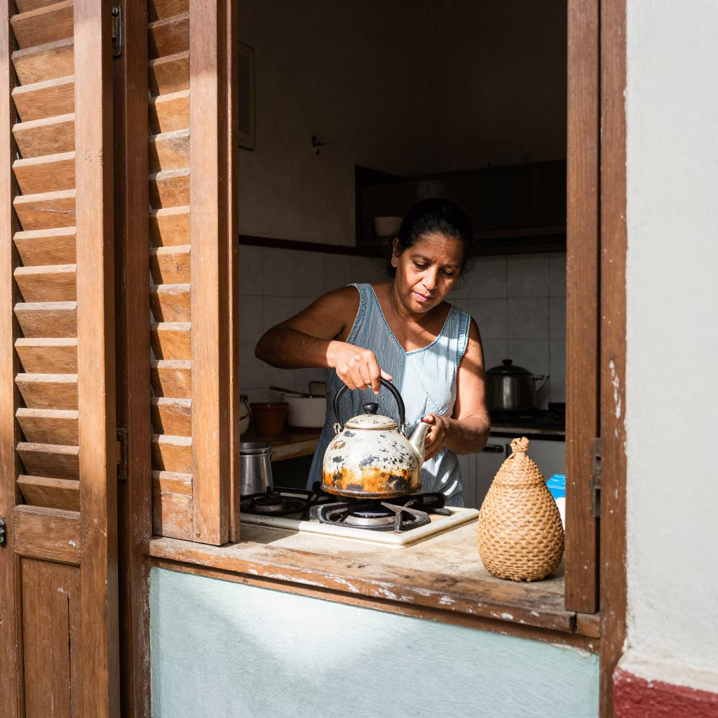 Adjusting Kettle in Havana in in Havana, Cuba