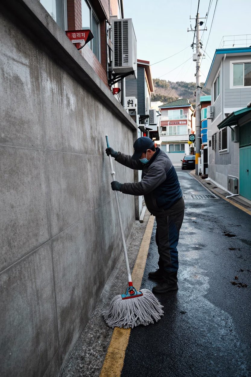 Adjusting Mop in Busan in in Busan, South Korea
