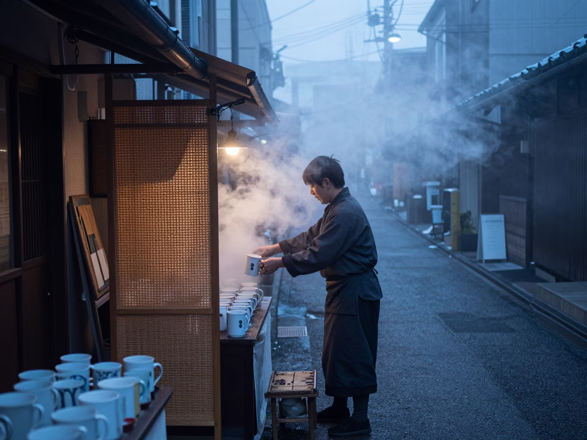 Adjusting Mugs in Sapporo in in Sapporo, Japan