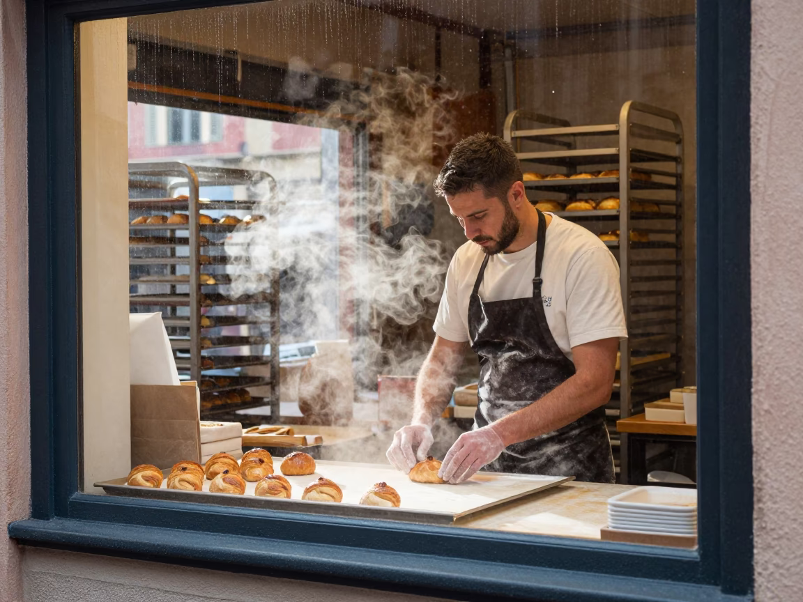 Adjusting Pastries in Nice in in Nice, France