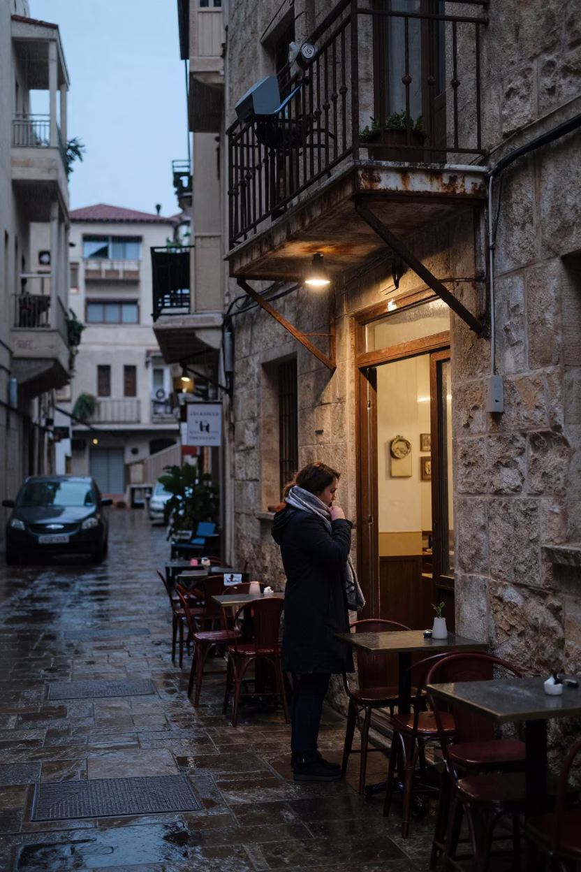 Adjusting Scarf in Beirut in in Beirut, Lebanon
