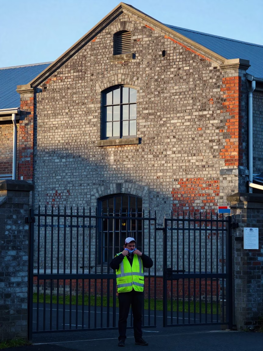 Adjusting Scarf in Christchurch in in Christchurch, New Zealand