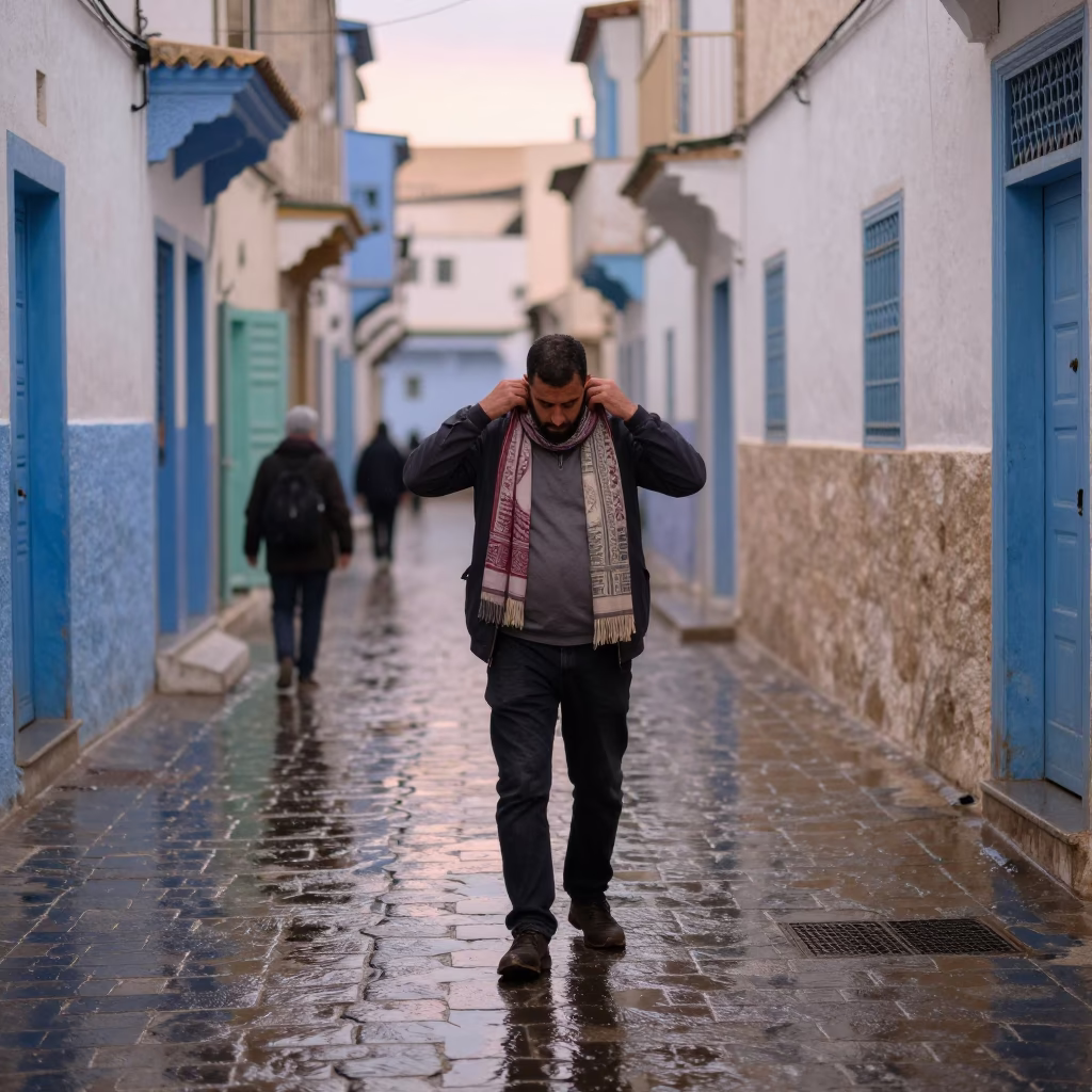 Adjusting Scarf in Tunis in in Tunis, Tunisia