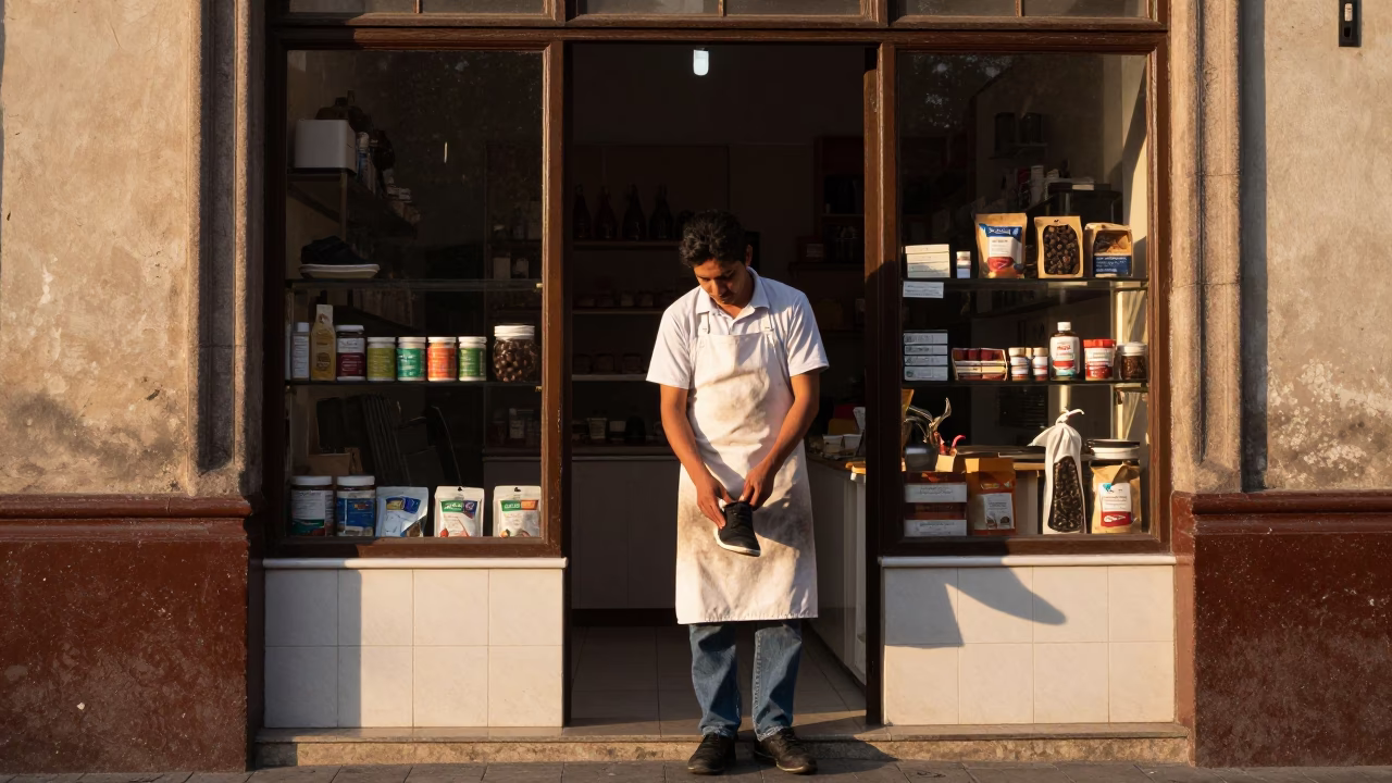 Adjusting Shoe in Mexico City in in Mexico City, Mexico