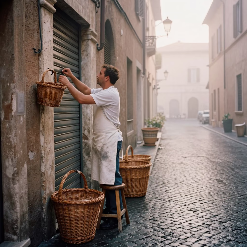 Adjusting Shutter in Rome in in Rome, Italy