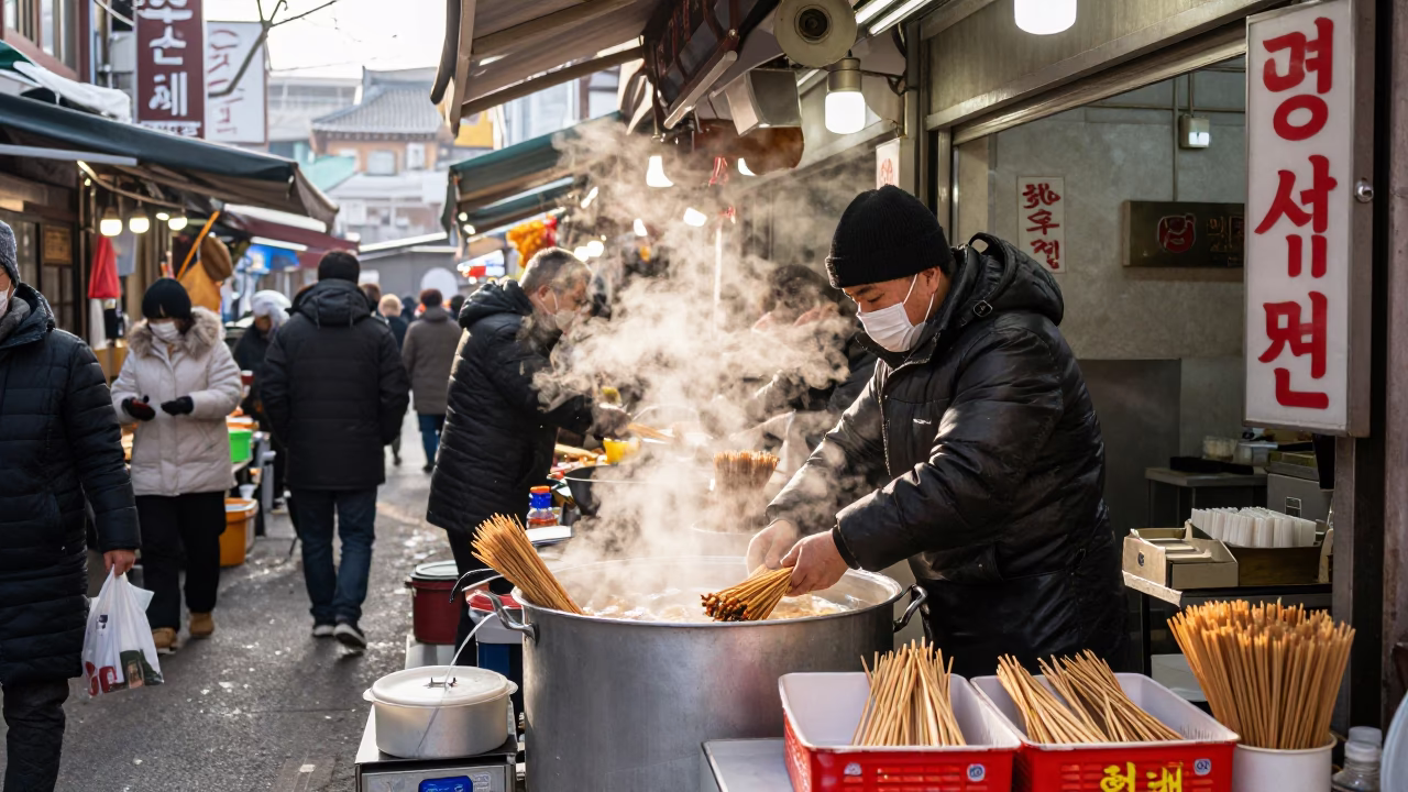 Adjusting Skewers in Seoul in in Seoul, South Korea