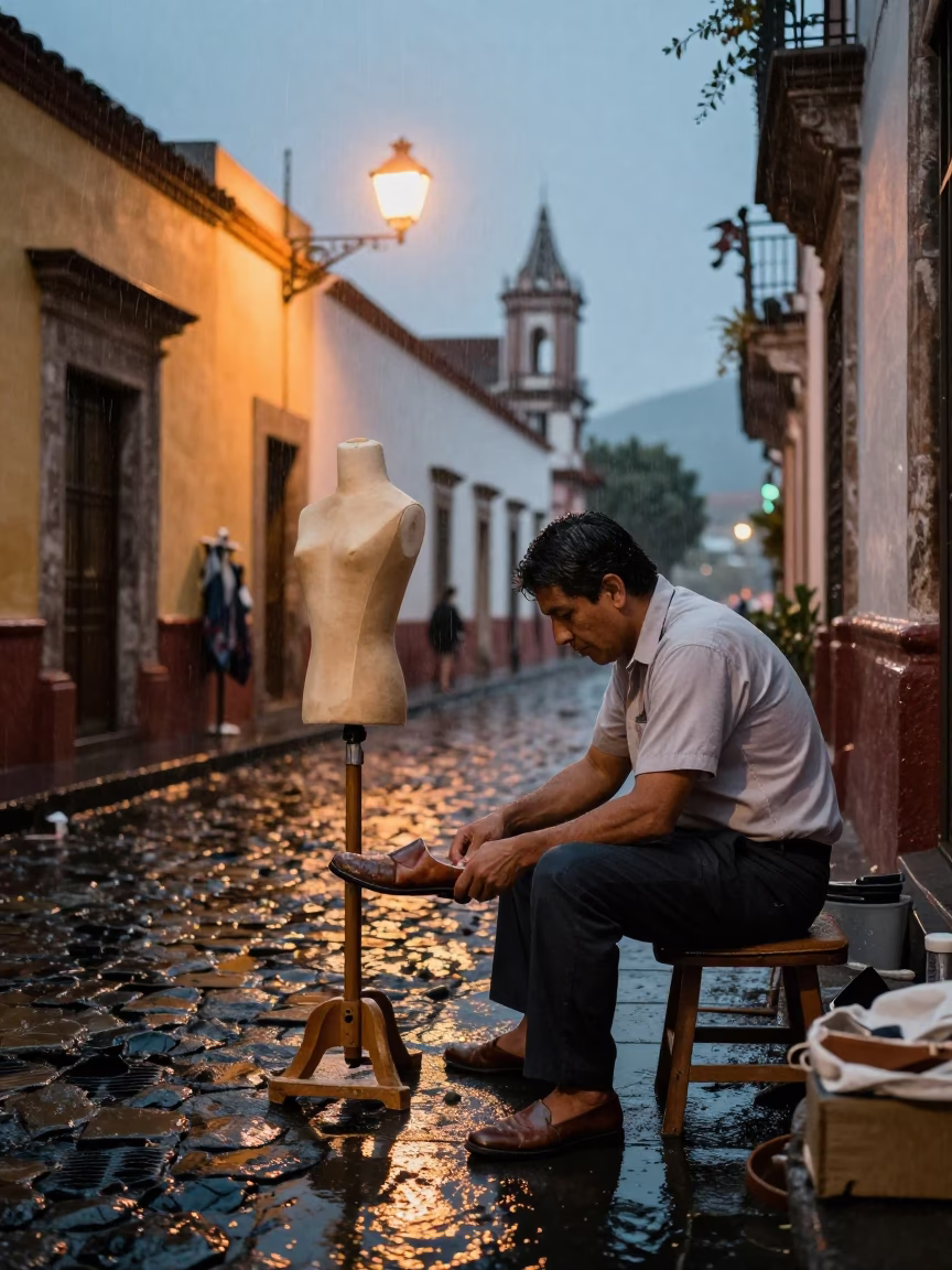 Adjusting Slippers in Guadalajara in in Guadalajara, Mexico