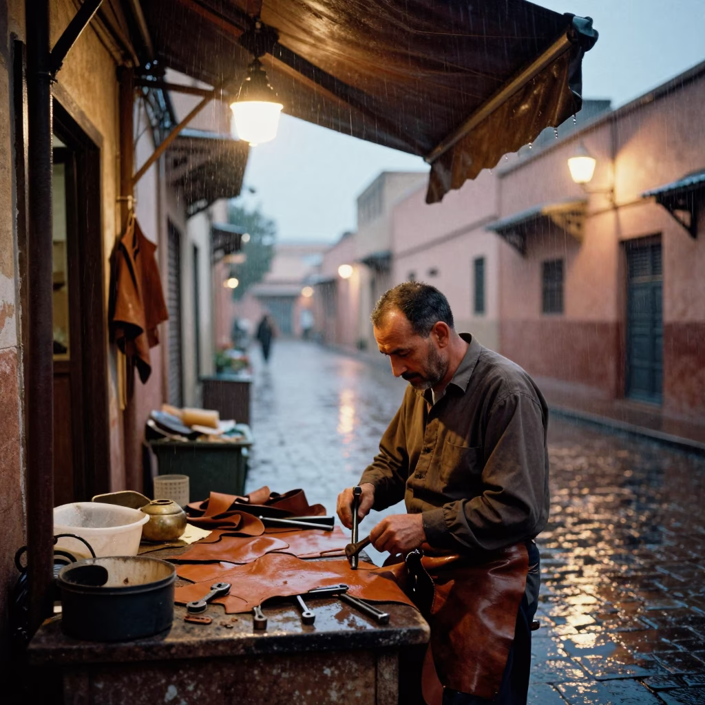 Adjusting Spanner in Fez in in Fez, Morocco