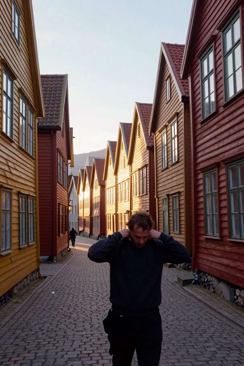 Adjusting Sweater in Bergen in in Bergen, Norway