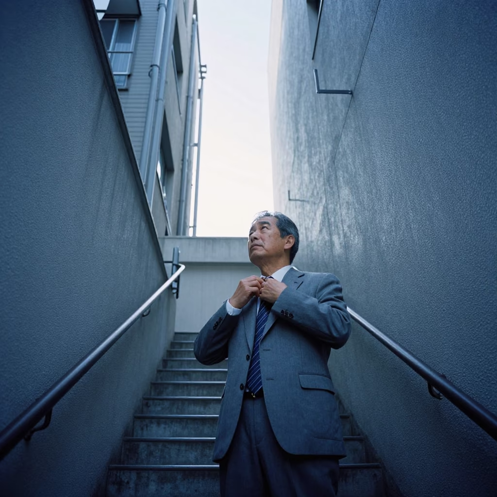 Adjusting Tie in Osaka in in Osaka, Japan