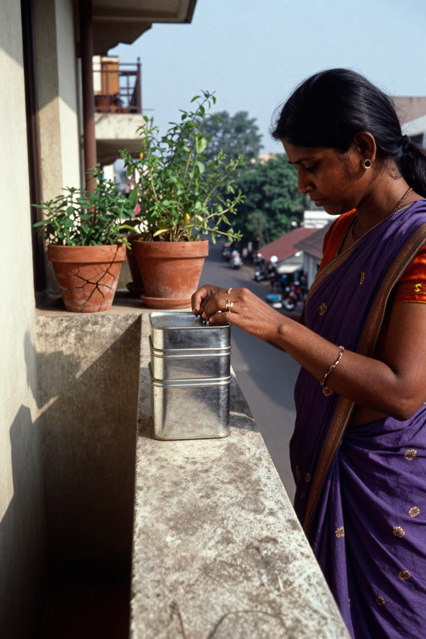 Adjusting Tiffin in Mumbai in in Mumbai, India