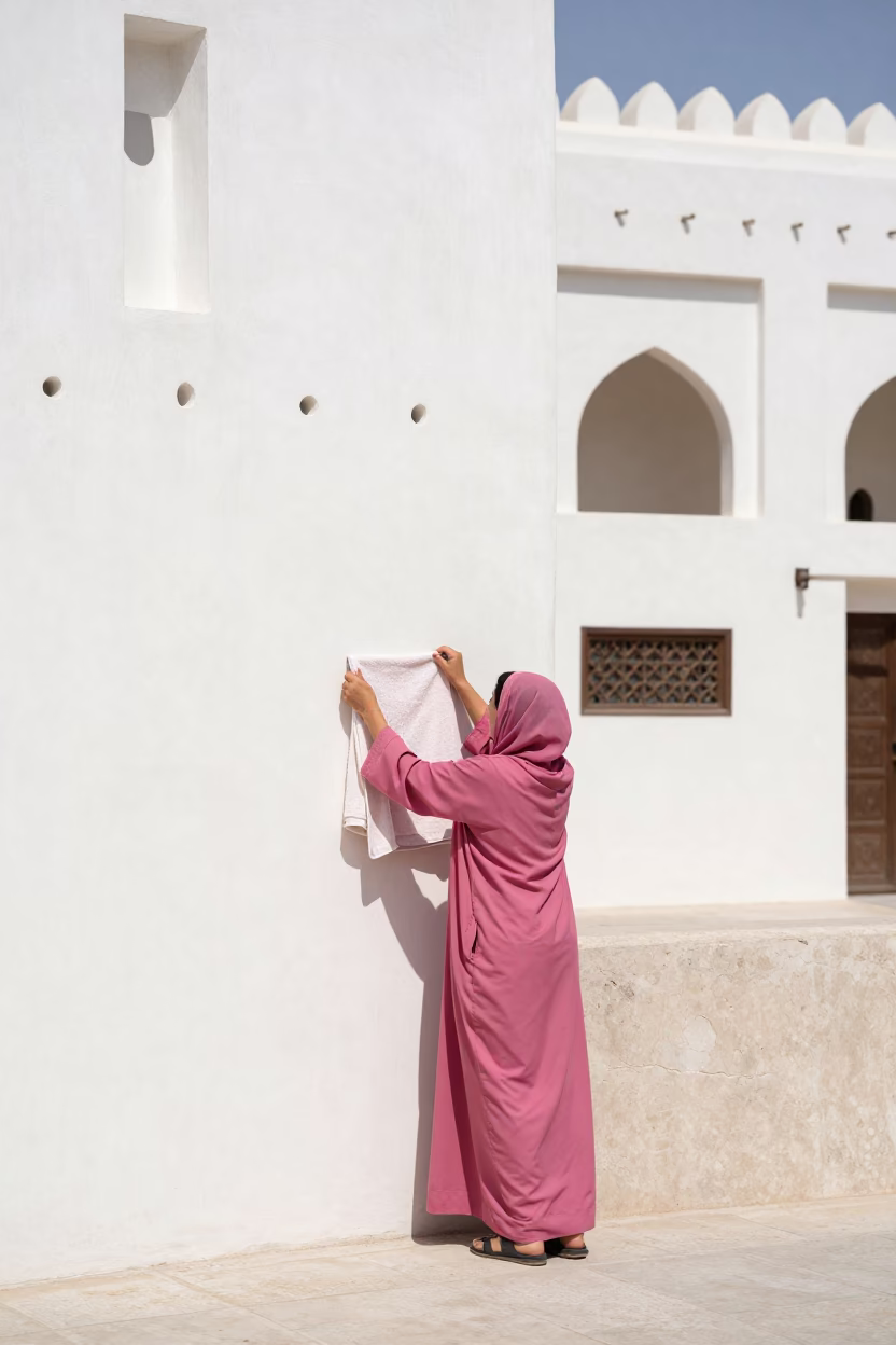 Adjusting Towels in Muscat in in Muscat, Oman