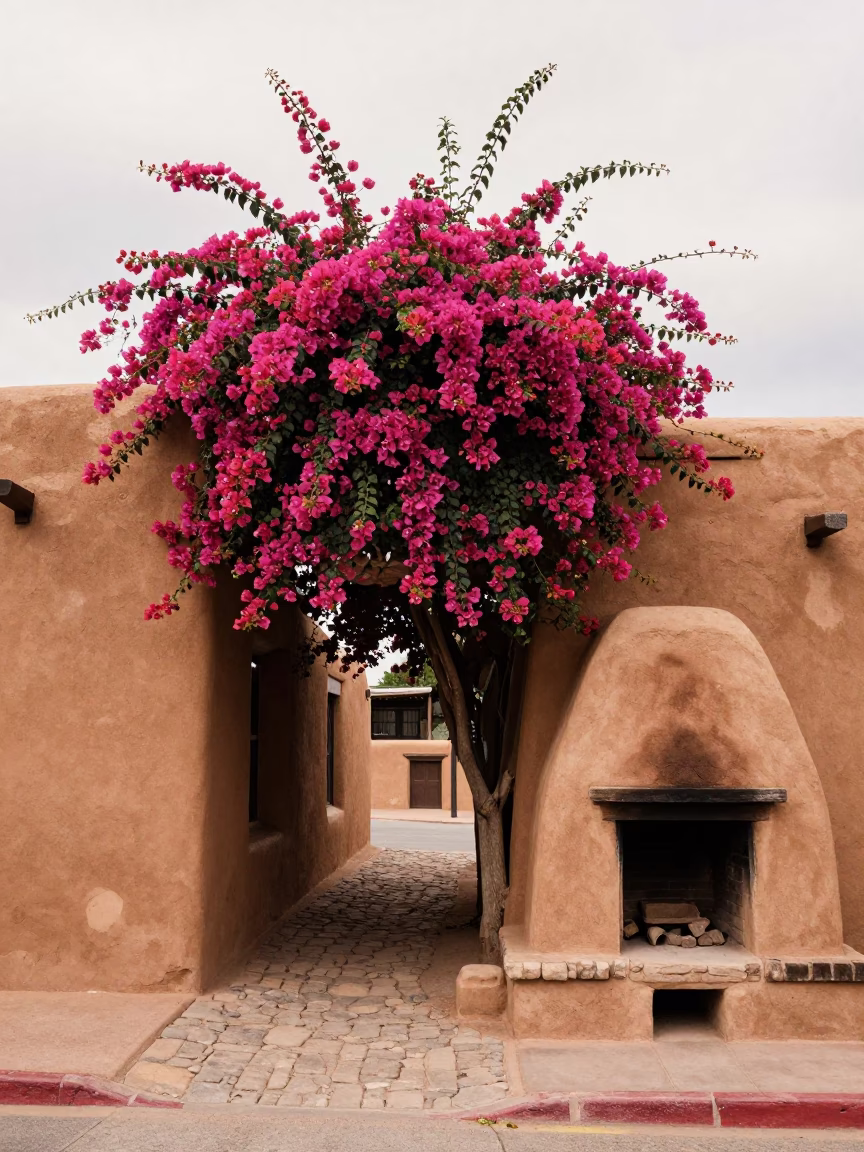Adobe Architecture in Santa Fe in in Santa Fe, New Mexico, United States