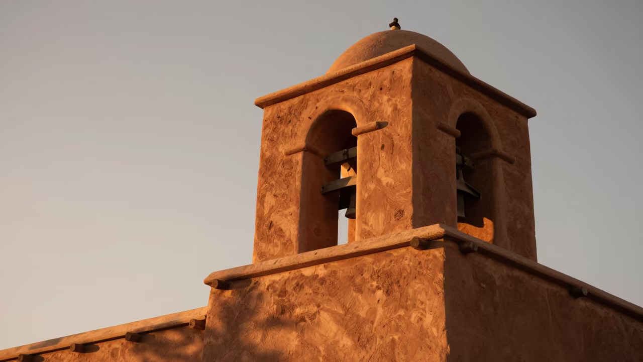 Adobe Bell Tower Sunset Low Angle Tucson in near Tucson