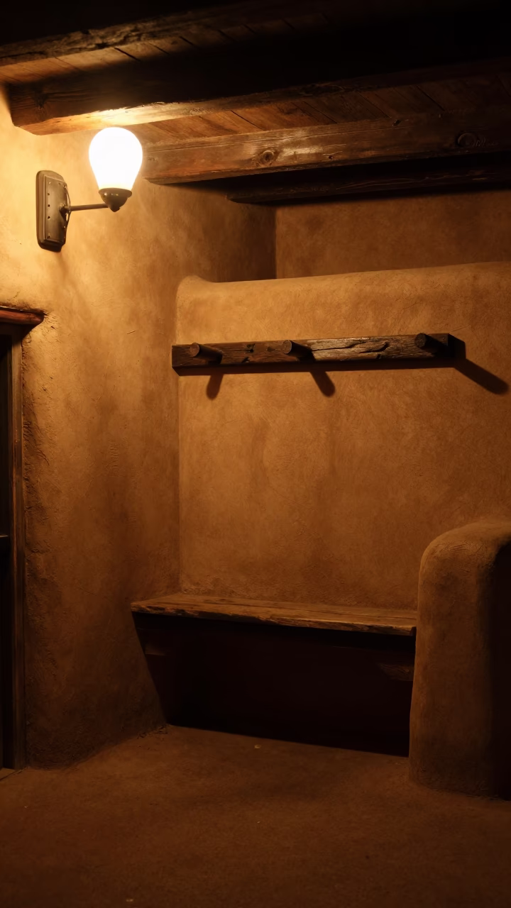Adobe Interior in Santa Fe in in Santa Fe, New Mexico, United States