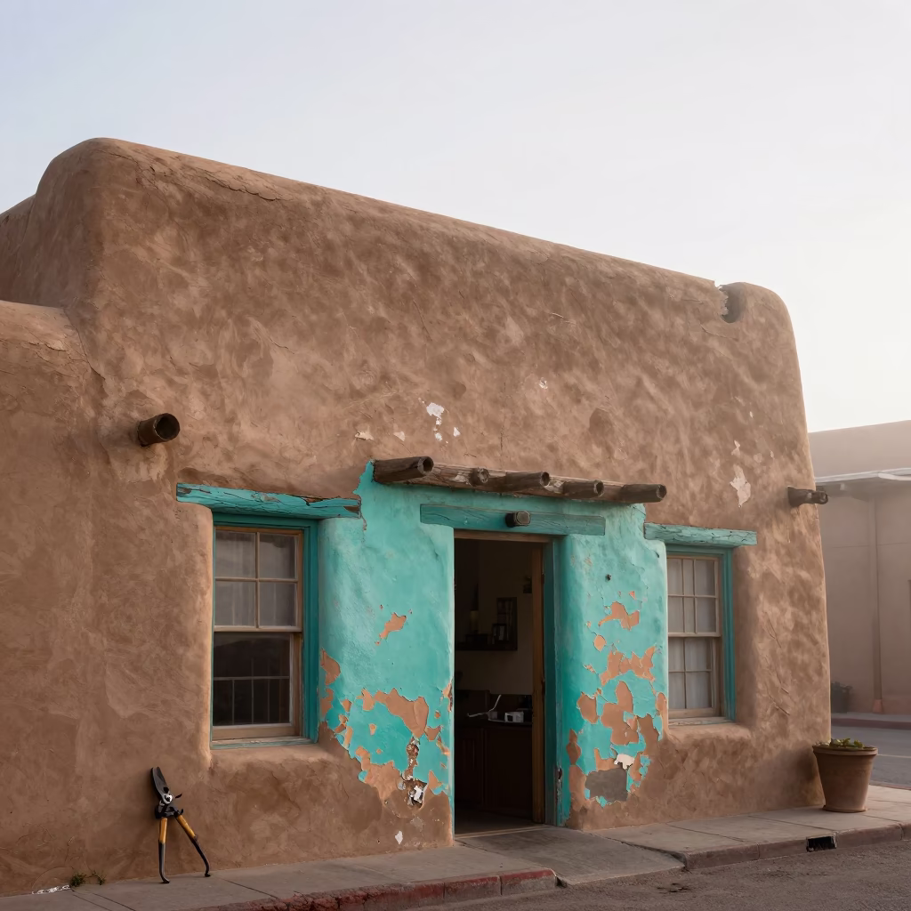 Adobe Textures in Santa Fe in in Santa Fe, New Mexico, United States
