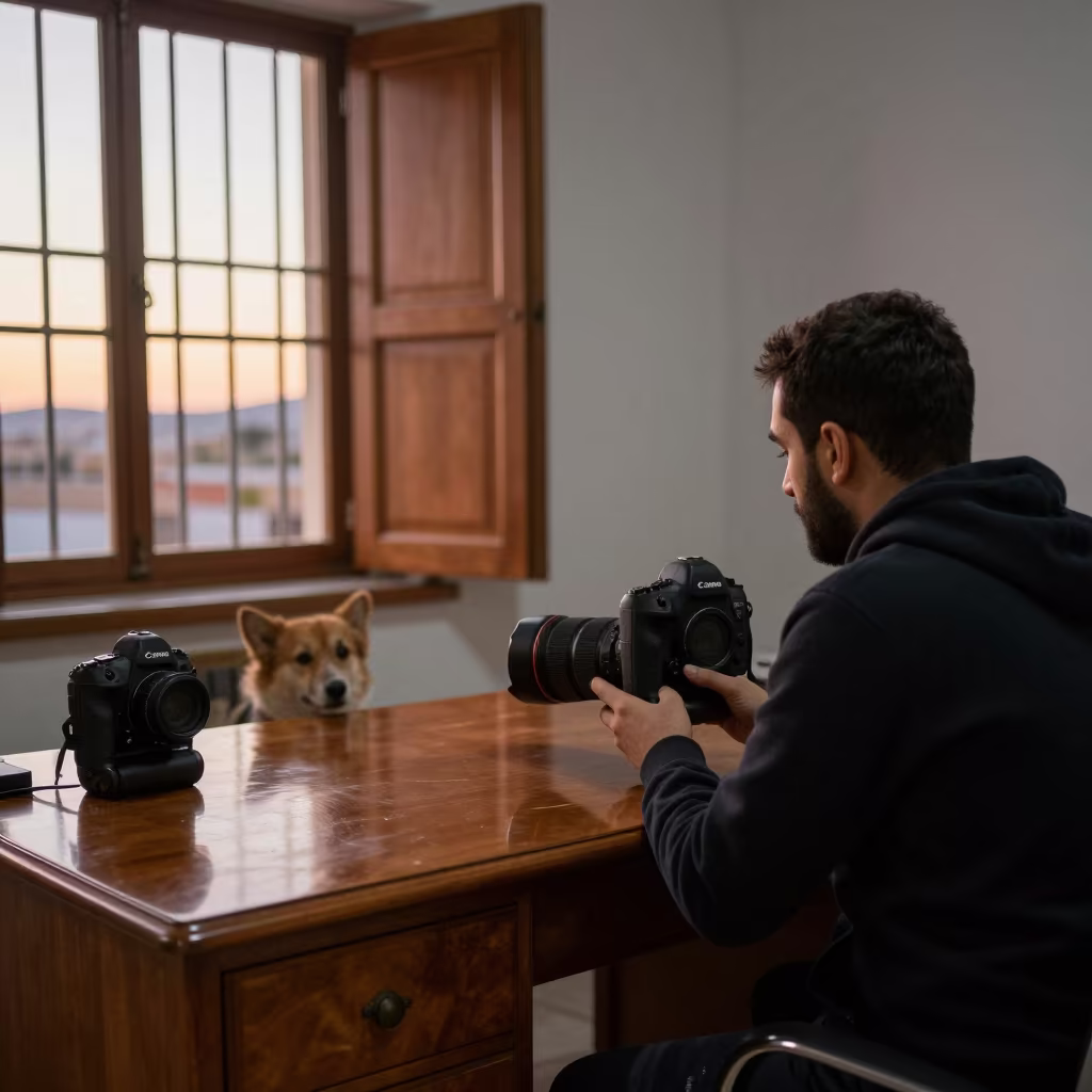Adoption Gate on Desk Before Dusk in on a writing desk near Tangier