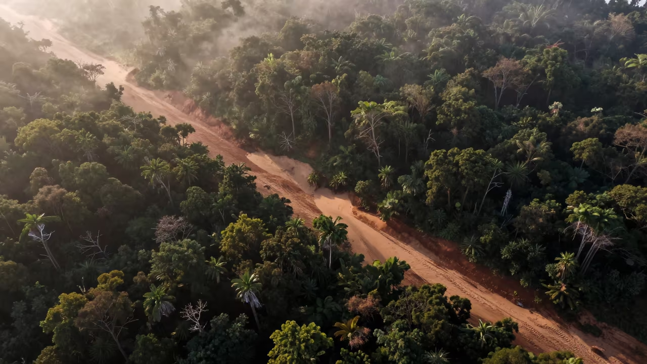 Aerial Fire Break Transitioning to Sand Dunes in near Kunming