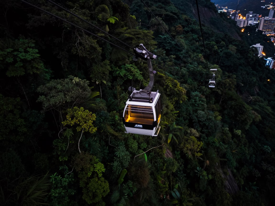 Aerial Tramway Cable Car in Rio De Janeiro in in Rio de Janeiro, Brazil