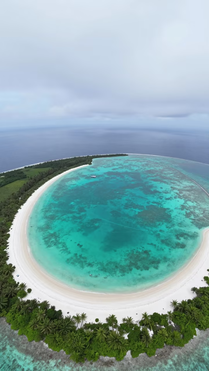 Aerial View of Coral Atoll Lagoon After Rain in near Old Market, Phnom Penh