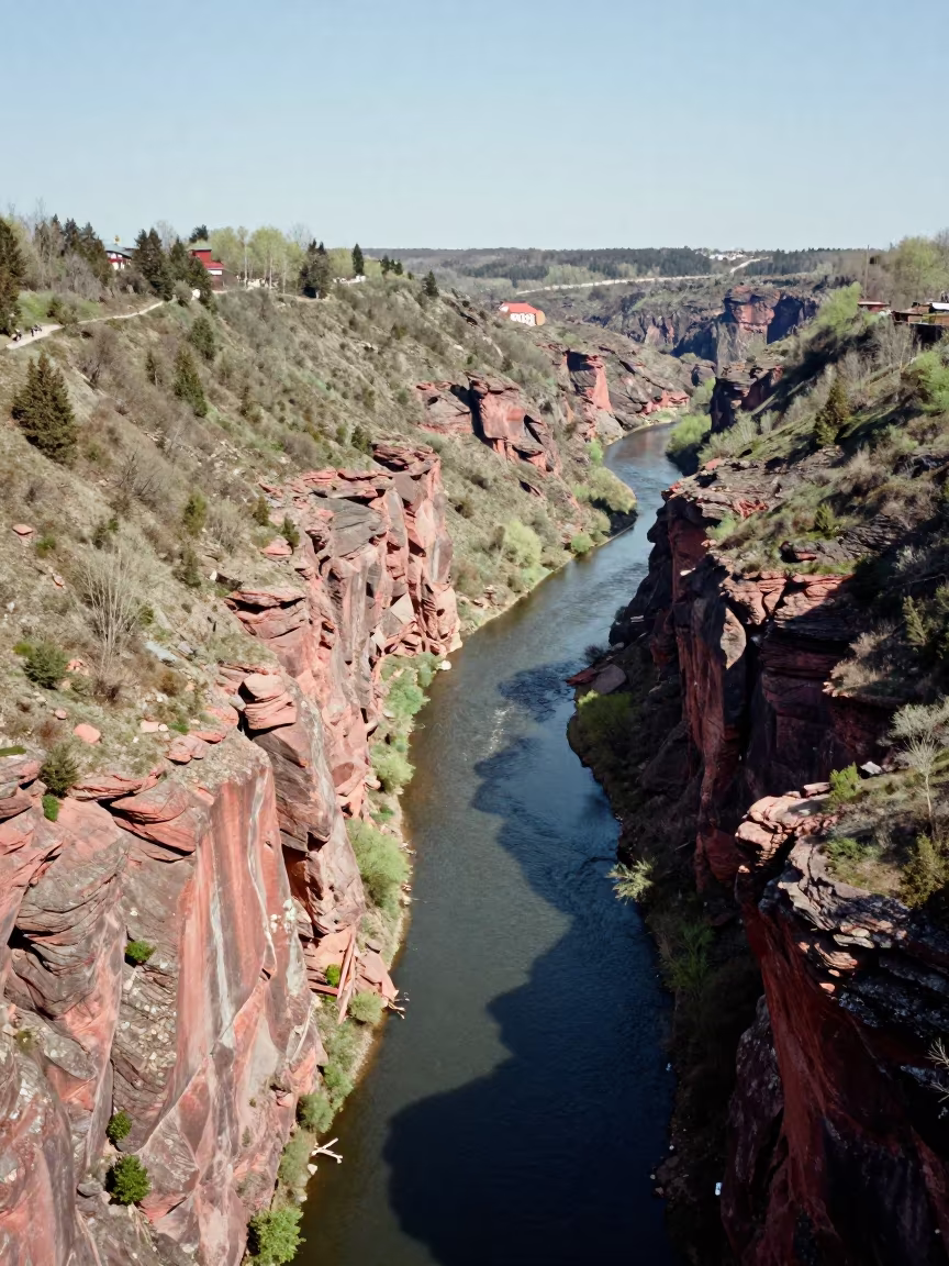 Aerial View of Red Rock Gorge Near Cottbus in near Cottbus