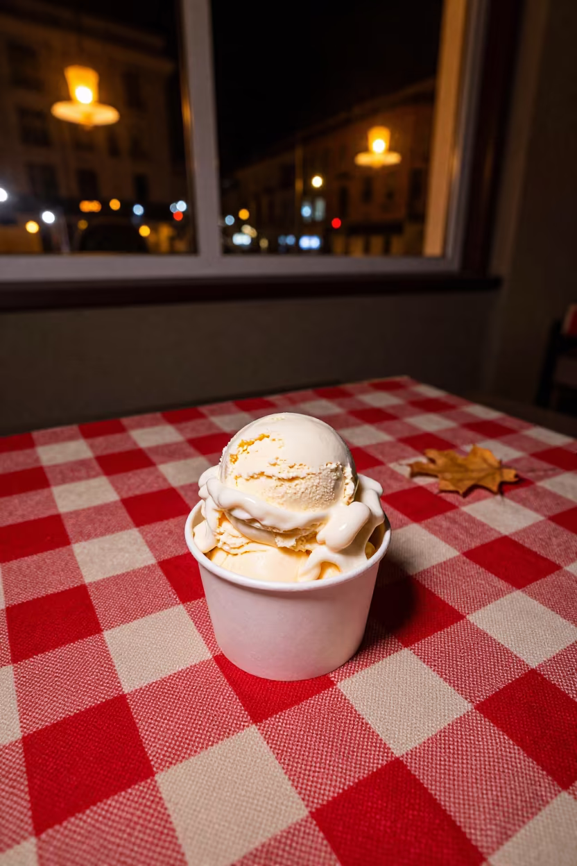 Affogato Gelato on Autumn Picnic Blanket in on a picnic blanket in Constanta
