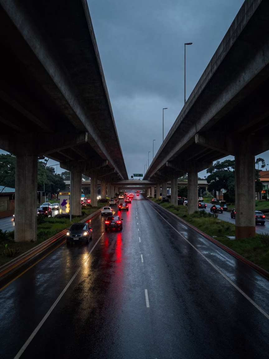After Rain at The Predawn Darkness Light in Johannesburg in in Johannesburg, South Africa