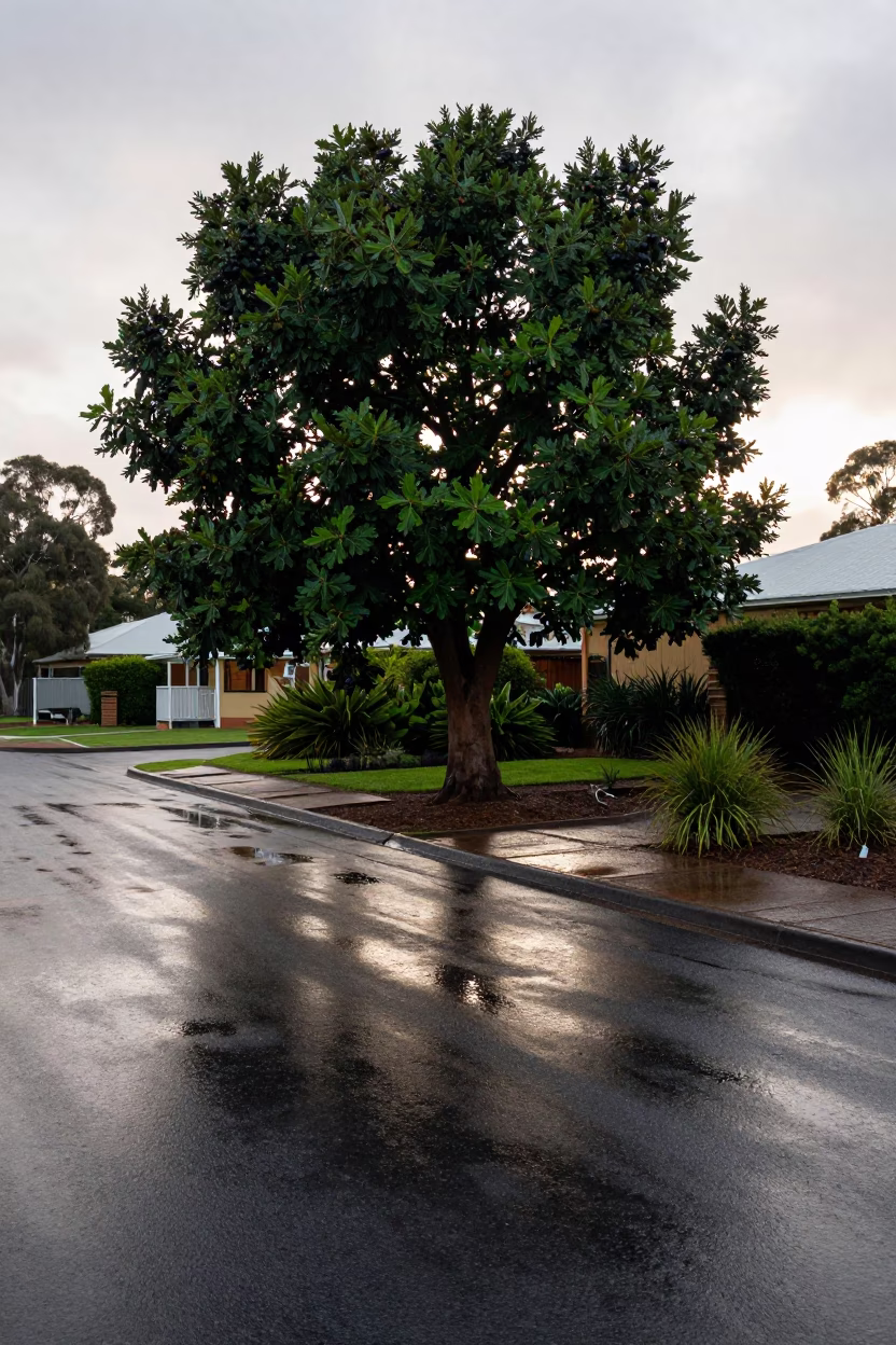After Rain in Adelaide at The Early Morning Light in in Adelaide, South Australia, Australia