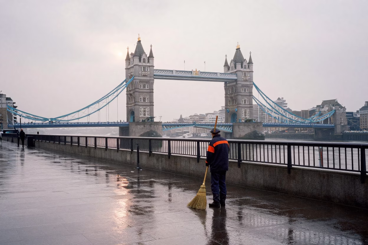 After Rain in London at The Early Morning Light in in London, United Kingdom