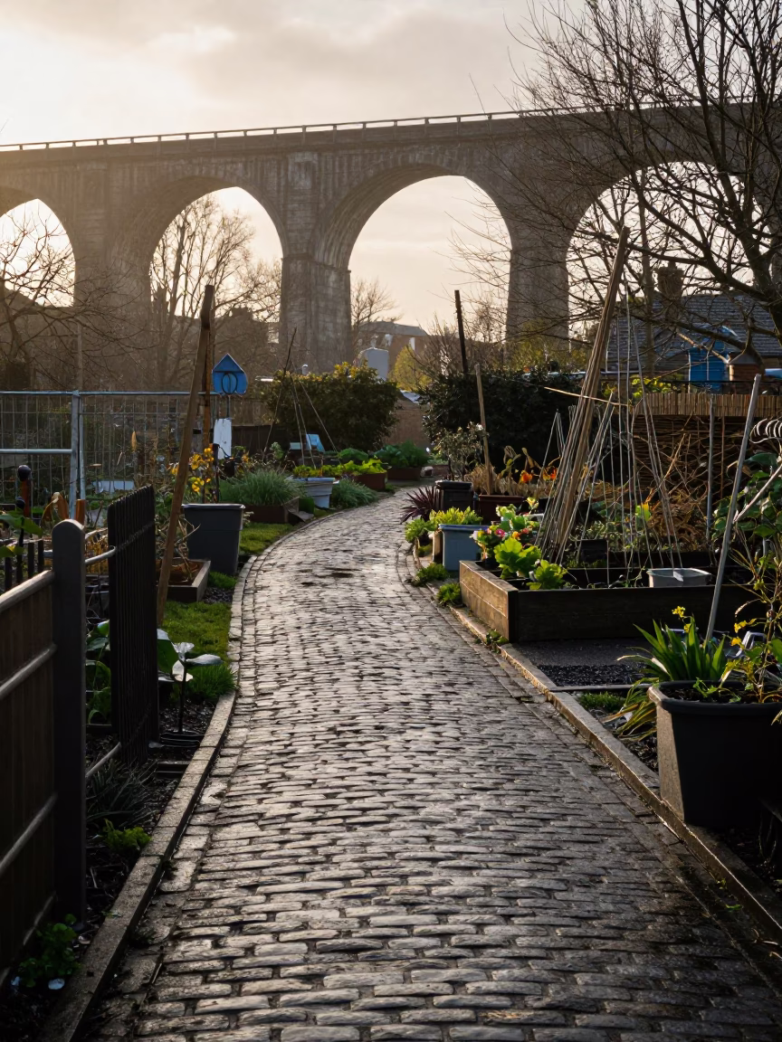After Rain just after sunrise in Dublin in in Dublin, Ireland