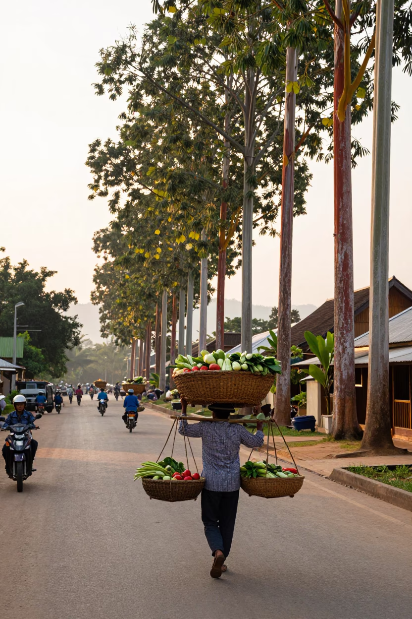 After Sunrise just after sunrise in Luang Prabang in in Luang Prabang, Laos