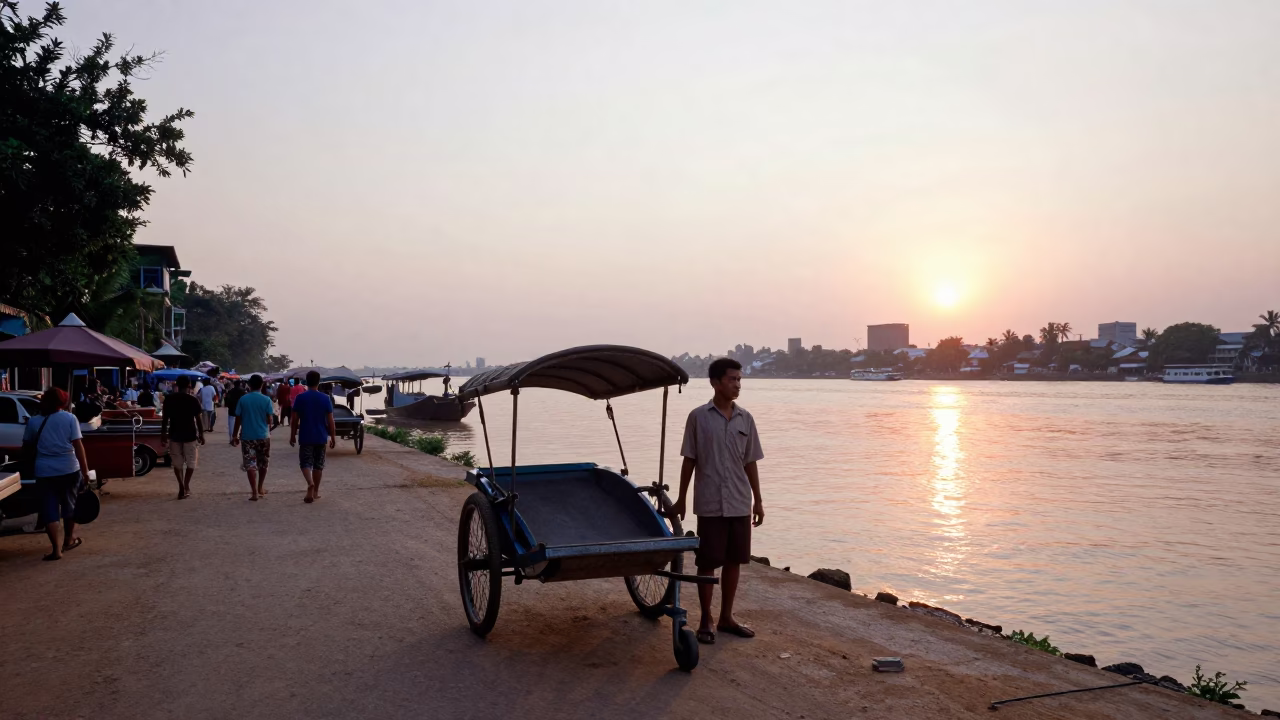 After Sunrise just after sunrise in Phnom Penh in in Phnom Penh, Cambodia