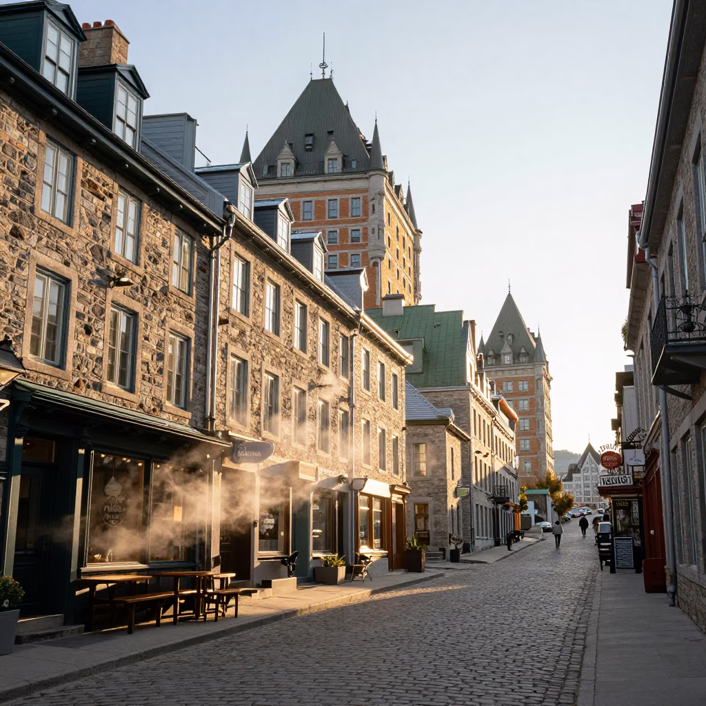 After Sunrise just after sunrise in Quebec City in in Quebec City, Quebec, Canada